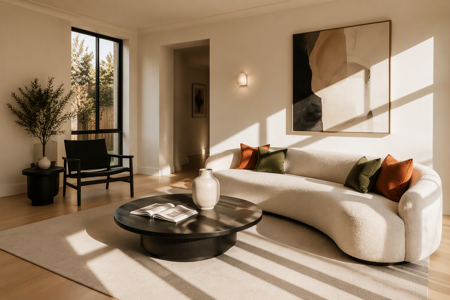 Modern Dark Luxe Living Room