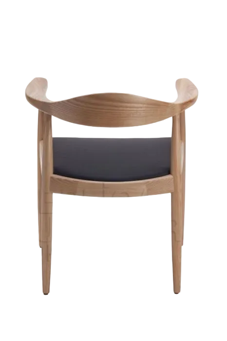 Hans Wegner Round Chair - Natural Ash Black Cushion