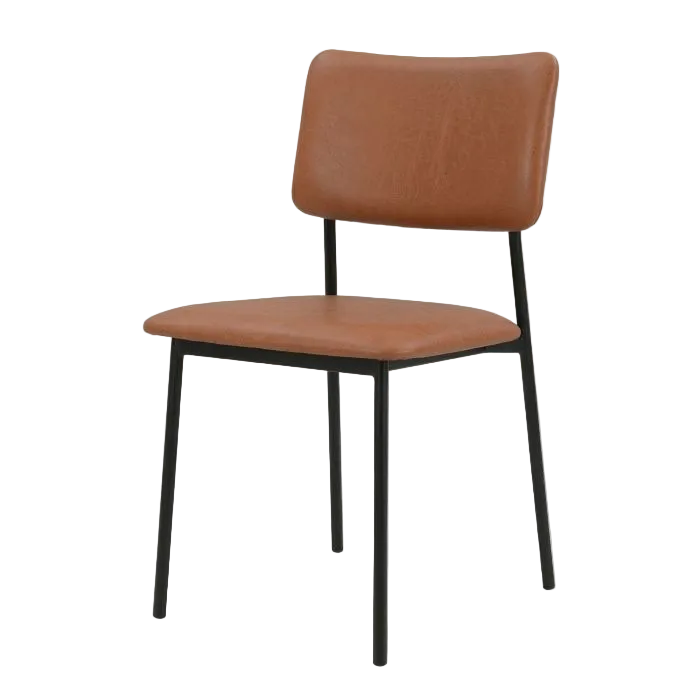 Tom Dining Chair - Brown Vegan Leather