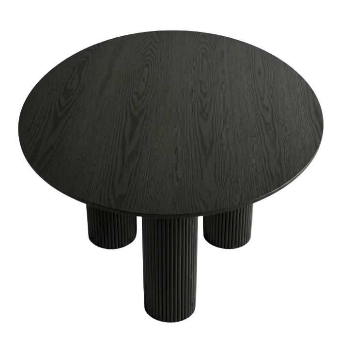 Doric Round Dining Table 120cm - Black