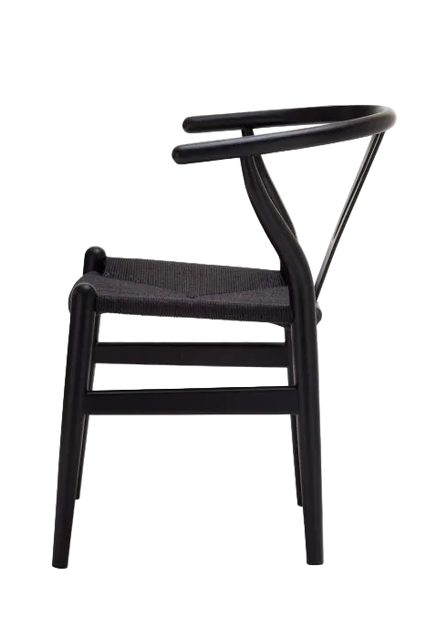 Hans Wegner Wishbone Chair - Black Cord