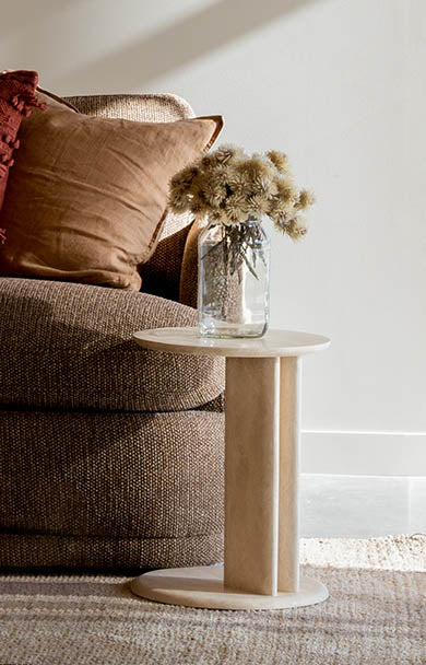 Roquette Side Table - Light Travertine