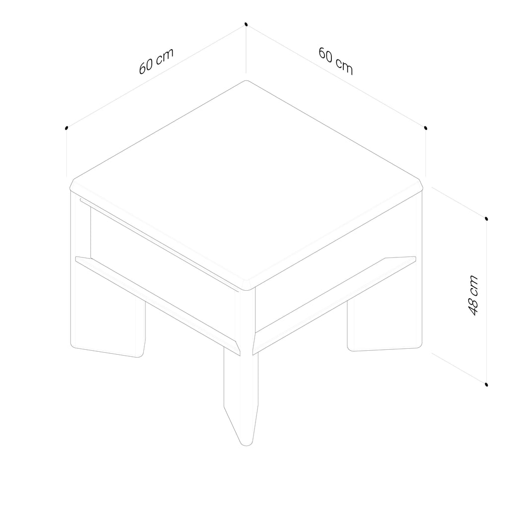 Lenny 600 Side Table - Oak Crema