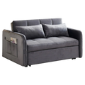 Matilda Velvet Fabric Pull Out Sofa Bed, 2 Seater / Double, Grey