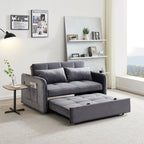 Matilda Velvet Fabric Pull Out Sofa Bed, 2 Seater / Double, Grey