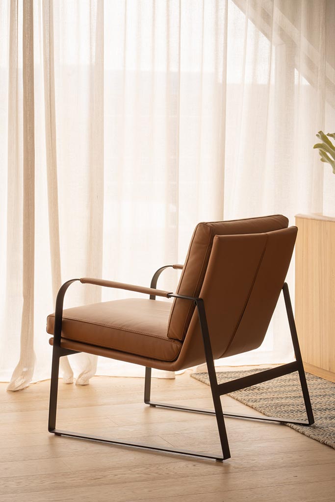Lucas Leather Accent Chair - Toffee