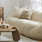 Amalfi Formes Teddy Bear Curved 3 Seater Sofa Off White