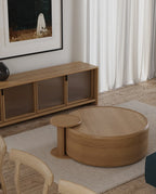 Mia 900 Round Coffee Table - Oak Natural