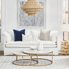Palm Beach 3 Seater Slip Cover Sofa White Linen