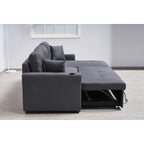 Elinea Fabric Pull Out Sofa Bed, 2 Seater with RHF Storage Chaise, Charcoal