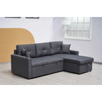 Elinea Fabric Pull Out Sofa Bed, 2 Seater with RHF Storage Chaise, Charcoal