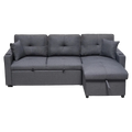 Elinea Fabric Pull Out Sofa Bed, 2 Seater with RHF Storage Chaise, Charcoal