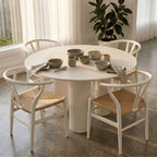 Doric Round Dining Table 120cm - White