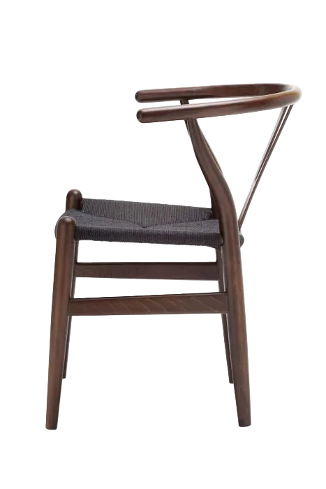Hans Wegner Wishbone Chair - Dark Walnut Black Cord