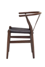 Hans Wegner Wishbone Chair - Dark Walnut Black Cord