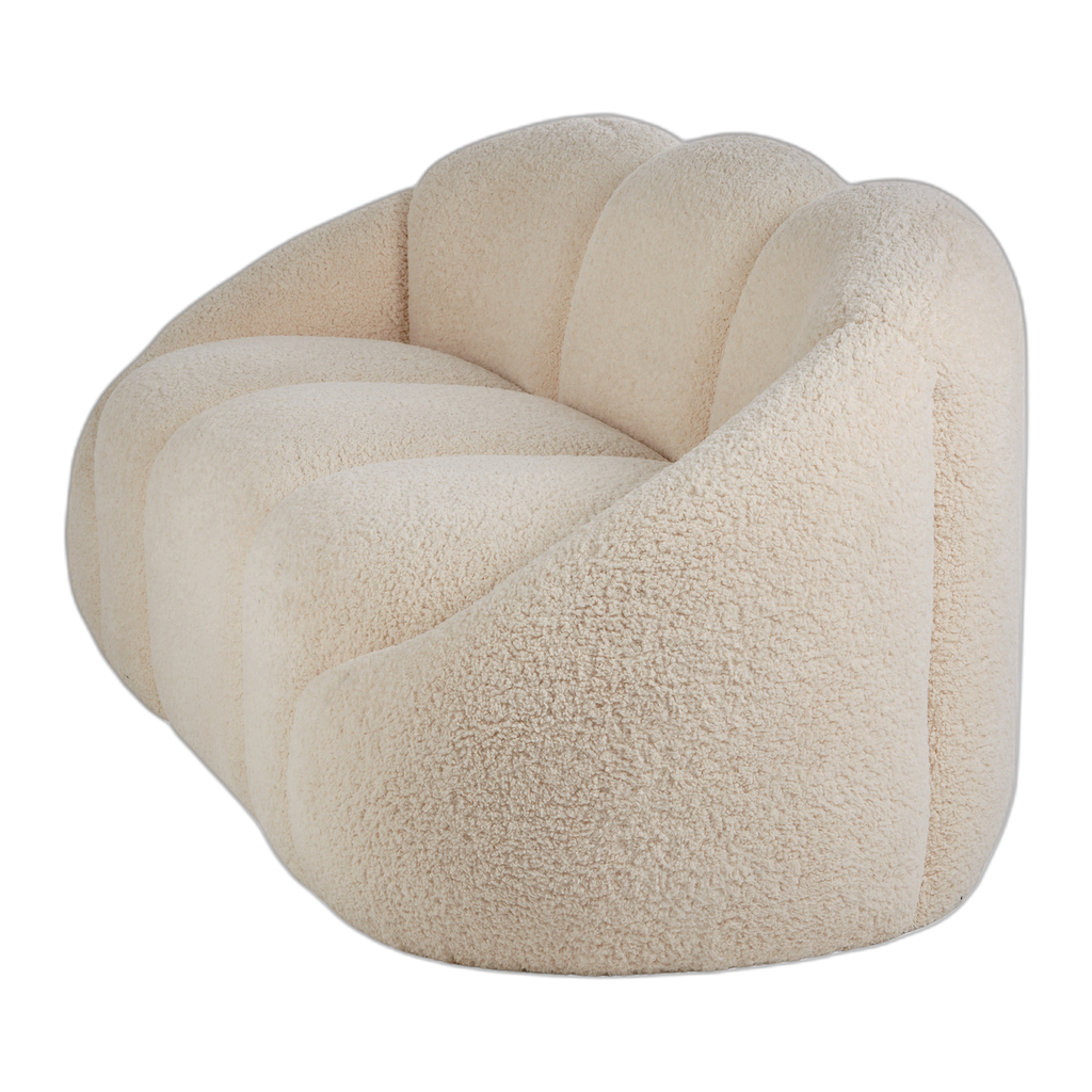 Amalfi Formes Teddy Bear Curved 3 Seater Sofa Off White