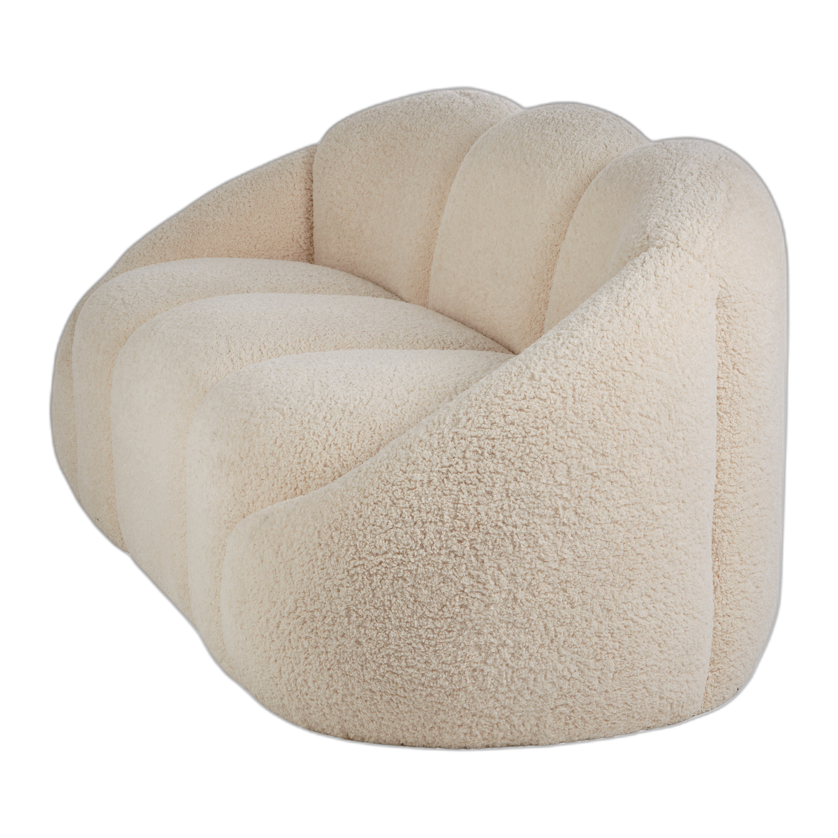 Amalfi Formes Teddy Bear Curved 3 Seater Sofa Off White