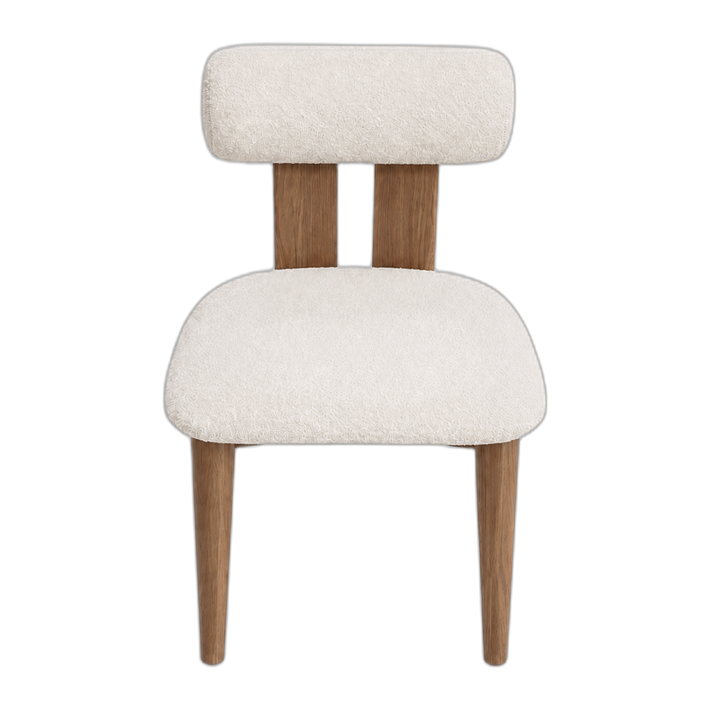 Calder Walnut Frame Leather Dining Chair - Walnut