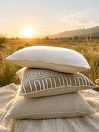 Mocha Check Cushion Feather Insert