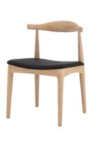 Hans Wegner Elbow Chair CH20 - Natural Ash Black Seat