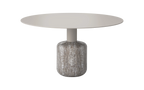 Marseille Coffee Table - Silver Travertine & Taupe Powder Coat