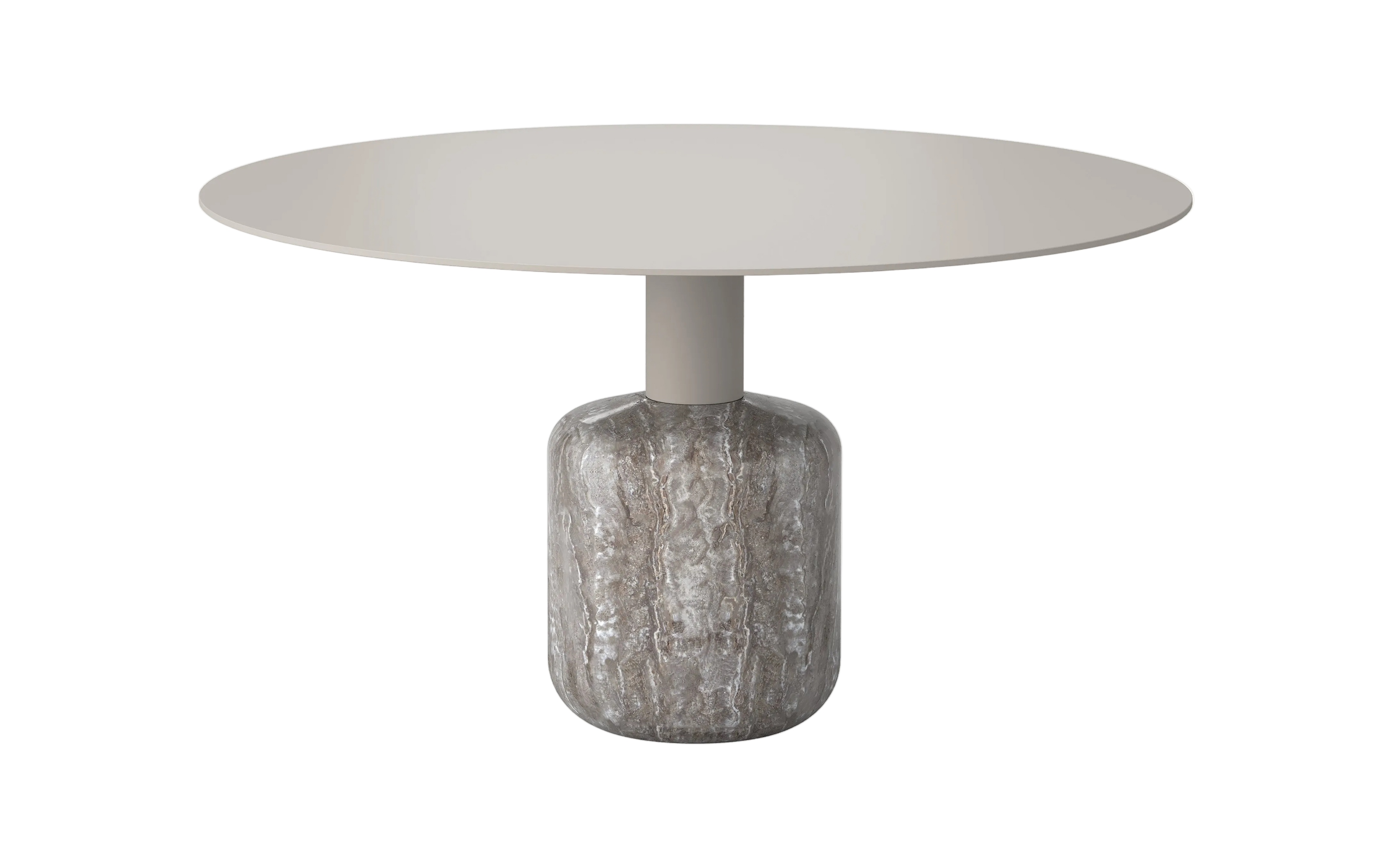 Marseille Coffee Table - Silver Travertine & Taupe Powder Coat