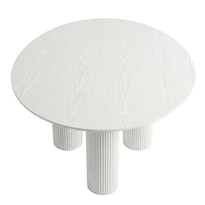 Doric Round Dining Table 120cm - White