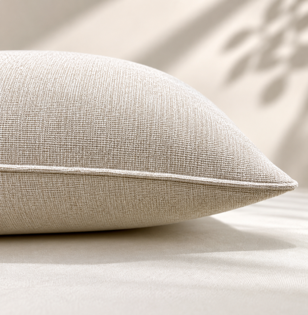 Mocha Check Cushion Feather Insert