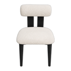 Calder Black Frame Leather Dining Chair - Black
