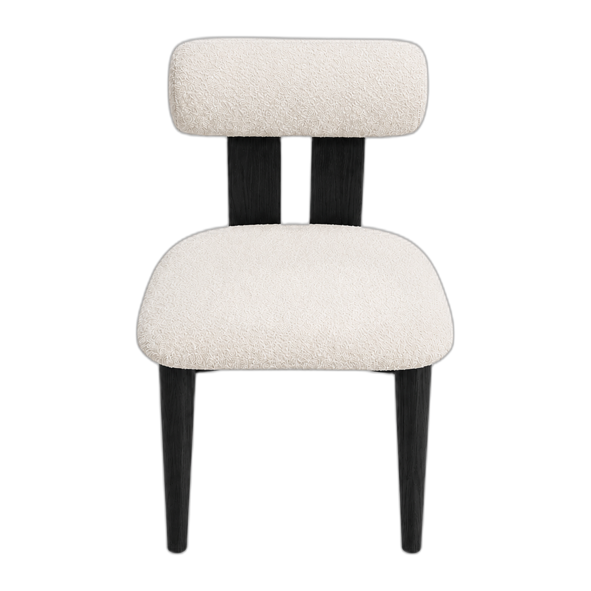 Calder Black Frame Leather Dining Chair - Black