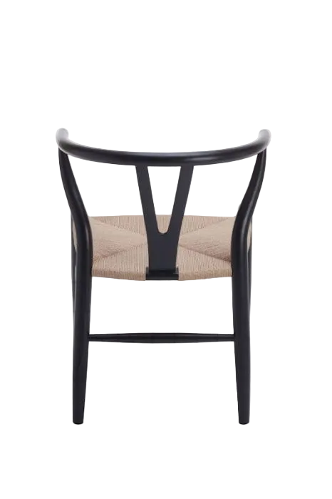 Hans Wegner Wishbone Chair - Black Natural Cord