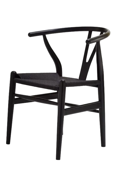 Hans Wegner Wishbone Chair - Black Cord