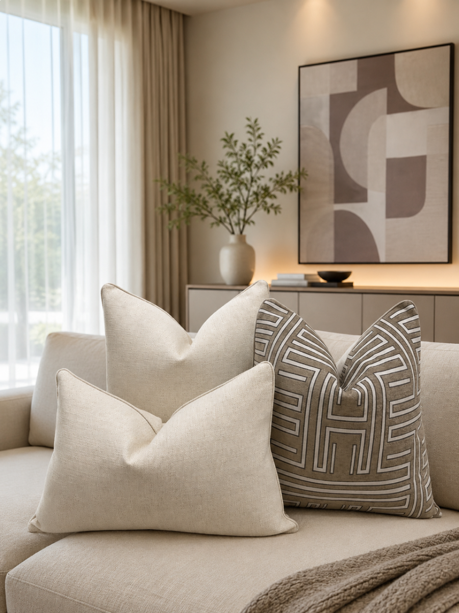 Forest Green Woven Cushion Feather Insert