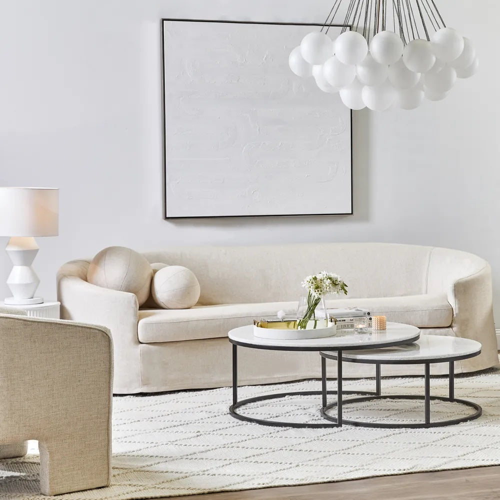 Elle 3 Seater Slip Cover Sofa Natural Linen