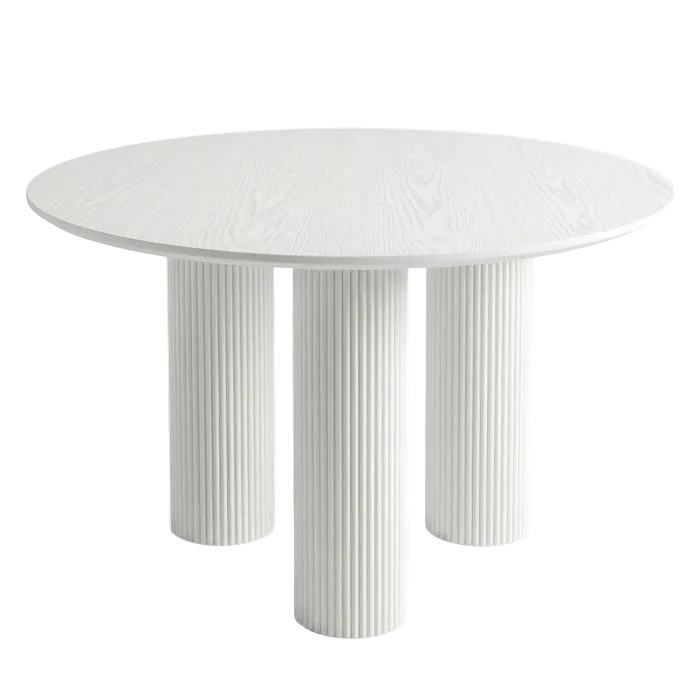 Doric Round Dining Table 120cm - White