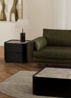 Leonard Lamp Table - Oak Black Marble