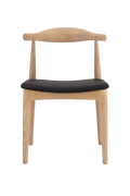 Hans Wegner Elbow Chair CH20 - Natural Ash Black Seat