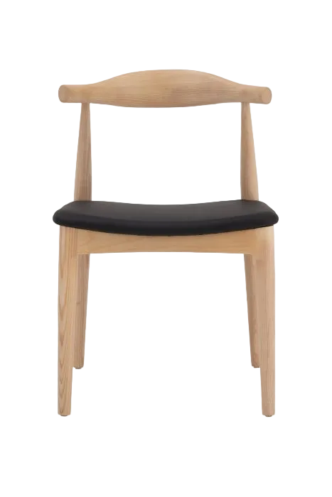 Hans Wegner Elbow Chair CH20 - Natural Ash Black Seat