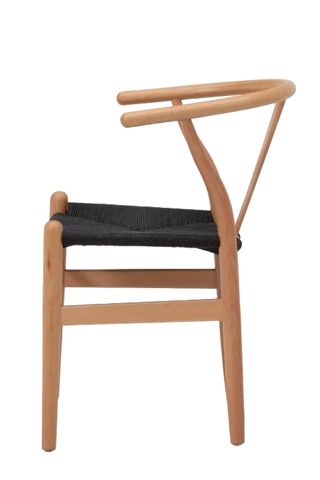 Hans Wegner Wishbone Chair - Natural Black Cord