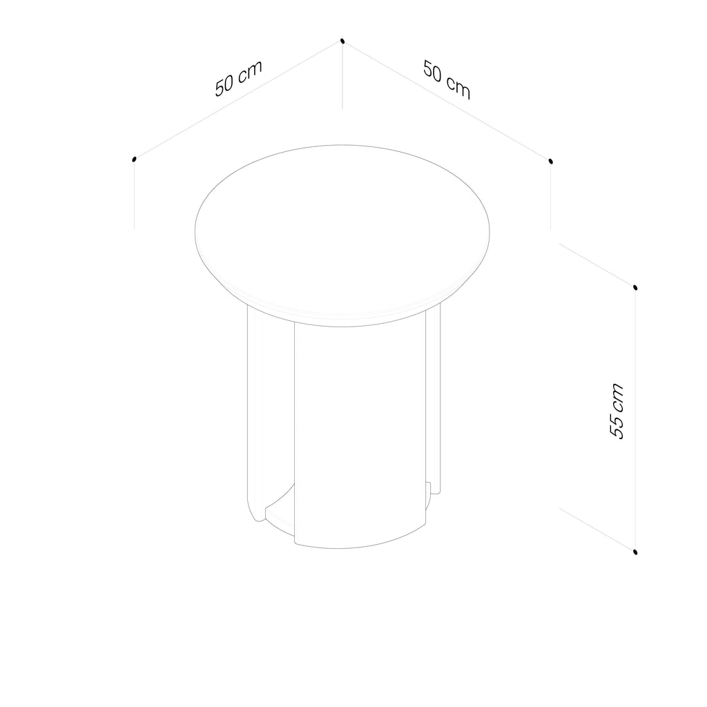 Meko 500 Round Side Table - Walnut Natural