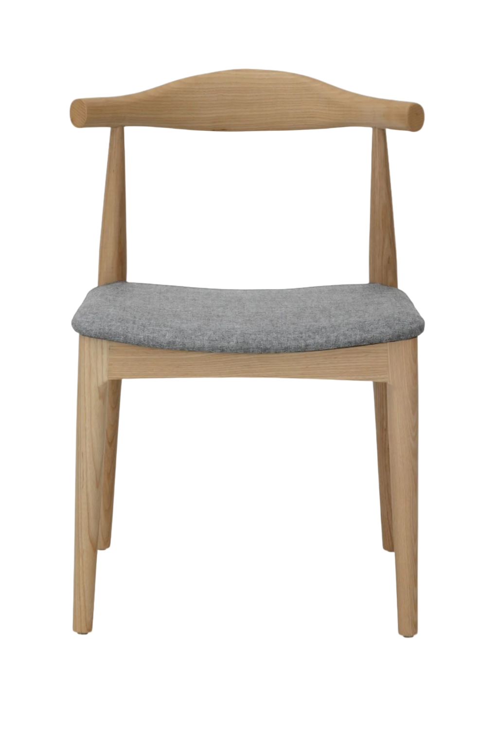 Hans Wegner Elbow Chair CH20 - Natural Ash Grey Fabric Seat