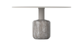 Marseille Coffee Table - Silver Travertine & Taupe Powder Coat