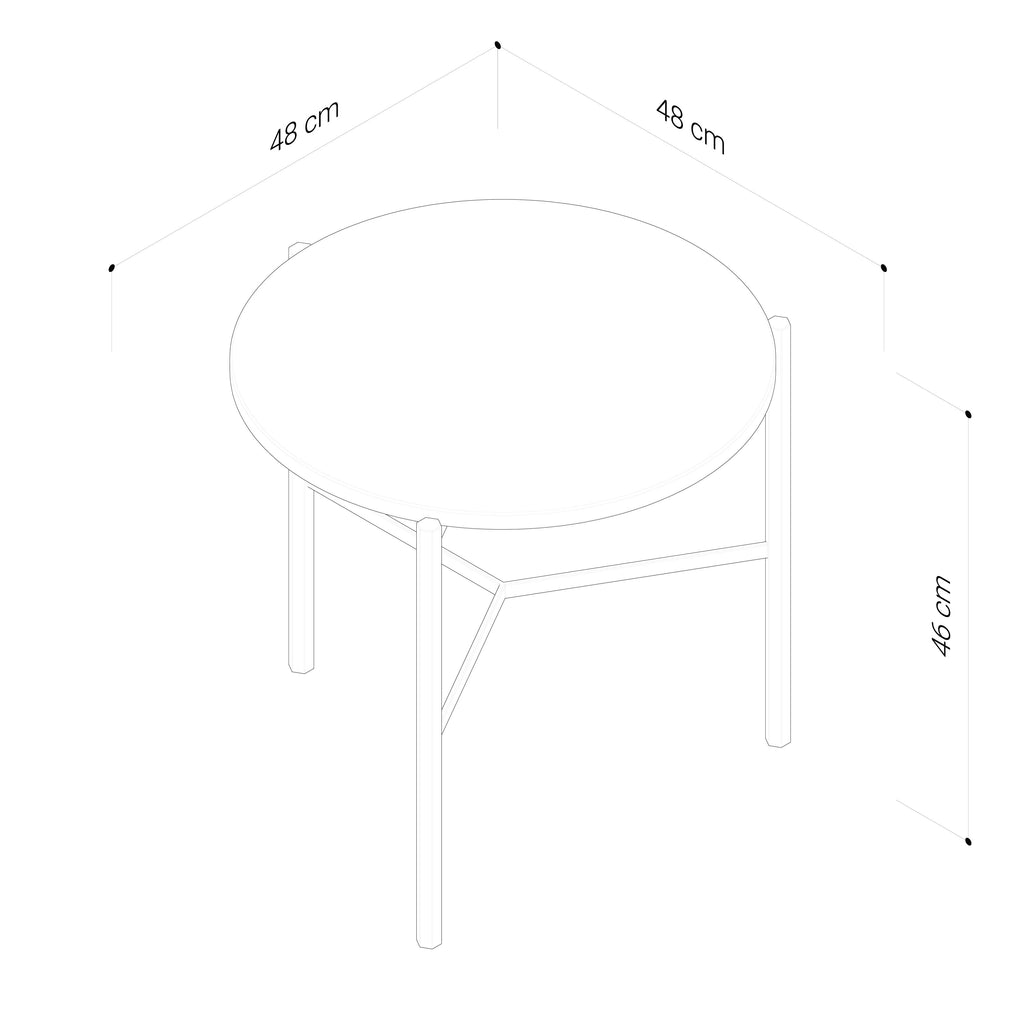 Nimes Lamp Table - Dark Emperador & Black Powder Coat