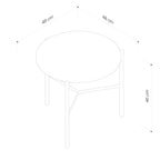Nimes Lamp Table - Dark Emperador & Black Powder Coat
