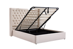 Cleo Fabric Gas-Lift Storage Bed, Cream