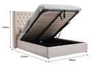 Cleo Fabric Gas-Lift Storage Bed, Cream