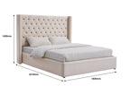 Cleo Fabric Gas-Lift Storage Bed, Cream