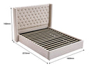 Cleo Fabric Gas-Lift Storage Bed, Cream