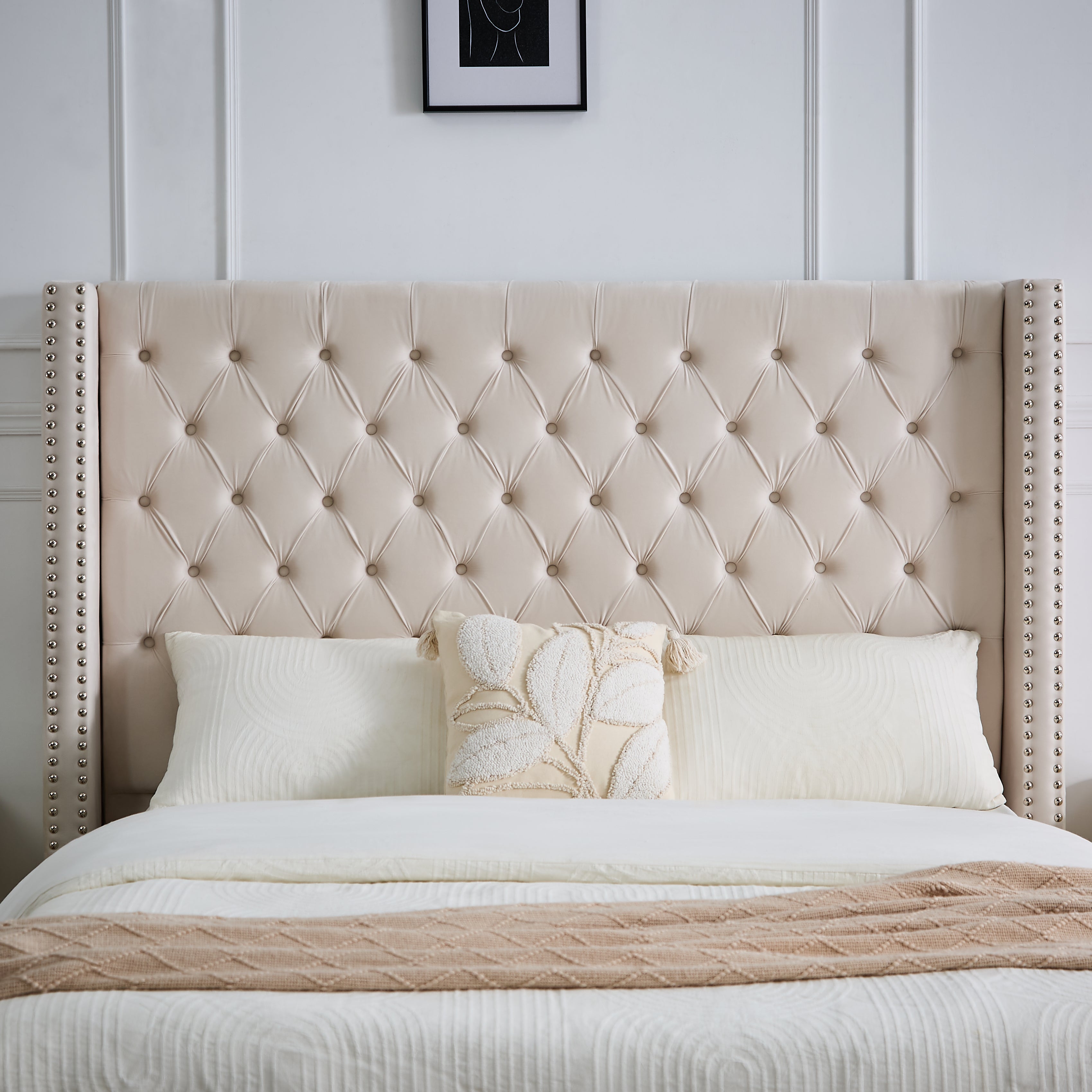 Cleo Fabric Gas-Lift Storage Bed, Cream