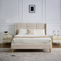 Aria Fabric Bed, Cream